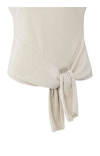 Load image into Gallery viewer, Sleeveless Sweater with knot detail and shimmer - Cream
