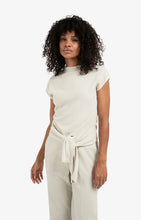 Load image into Gallery viewer, Sleeveless Sweater with knot detail and shimmer - Cream
