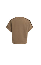 Load image into Gallery viewer, Sleeveless sweatshirt with pleated shoulder detail - Teak Brown
