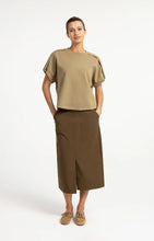 Load image into Gallery viewer, Sleeveless sweatshirt with pleated shoulder detail - Elmwood Green
