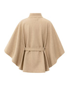 Load image into Gallery viewer, Woven Cape with collar and belt - Camel
