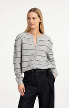 Load image into Gallery viewer, Striped Knitted Cardigan - Grey
