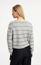 Load image into Gallery viewer, Striped Knitted Cardigan - Grey
