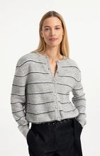 Load image into Gallery viewer, Striped Knitted Cardigan - Grey
