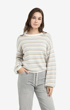 Load image into Gallery viewer, Striped Sweater with drawstring cord
