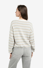 Load image into Gallery viewer, Striped Sweater with drawstring cord
