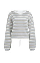 Load image into Gallery viewer, Striped Sweater with drawstring cord
