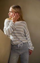 Load image into Gallery viewer, Striped Sweater with drawstring cord
