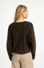 Load image into Gallery viewer, Sweater with batwing sleeve &amp; drawstring hem - Slate Brown
