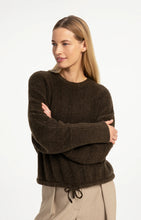 Load image into Gallery viewer, Sweater with batwing sleeve &amp; drawstring hem - Slate Brown
