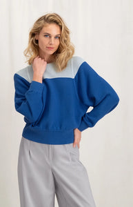 Colorblock Sweater - Bright Cobalt