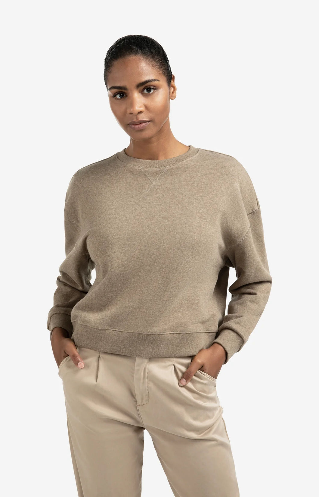 Cotton Sweatshirt - Caper Melange