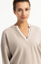 Load image into Gallery viewer, V neck sweatshirt with double layer detail
