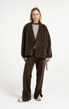 Load image into Gallery viewer, Teddy Wrap Jacket - Slate Brown
