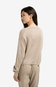 Round Neck Sweater - Sand Melange