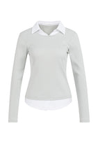 Load image into Gallery viewer, Cotton Faux Double Layer Top - Blue Grey
