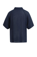Load image into Gallery viewer, Raglan Sleeve Blouse with Pearl Closure - Navy
