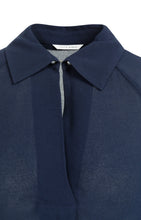 Load image into Gallery viewer, Raglan Sleeve Blouse with Pearl Closure - Navy
