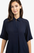 Load image into Gallery viewer, Raglan Sleeve Blouse with Pearl Closure - Navy
