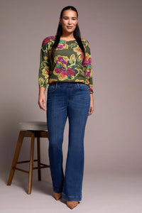 Audrey Stretch Denim Pull On Flare Jean