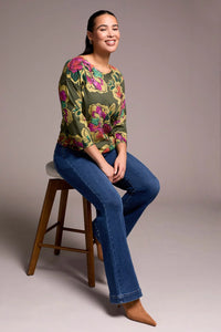 Audrey Stretch Denim Pull On Flare Jean