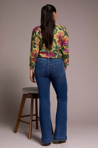 Audrey Stretch Denim Pull On Flare Jean