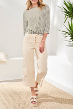 Load image into Gallery viewer, Audrey Wide Leg Crop with Crochet Detail - Ecru
