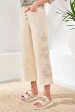 Load image into Gallery viewer, Audrey Wide Leg Crop with Crochet Detail - Ecru
