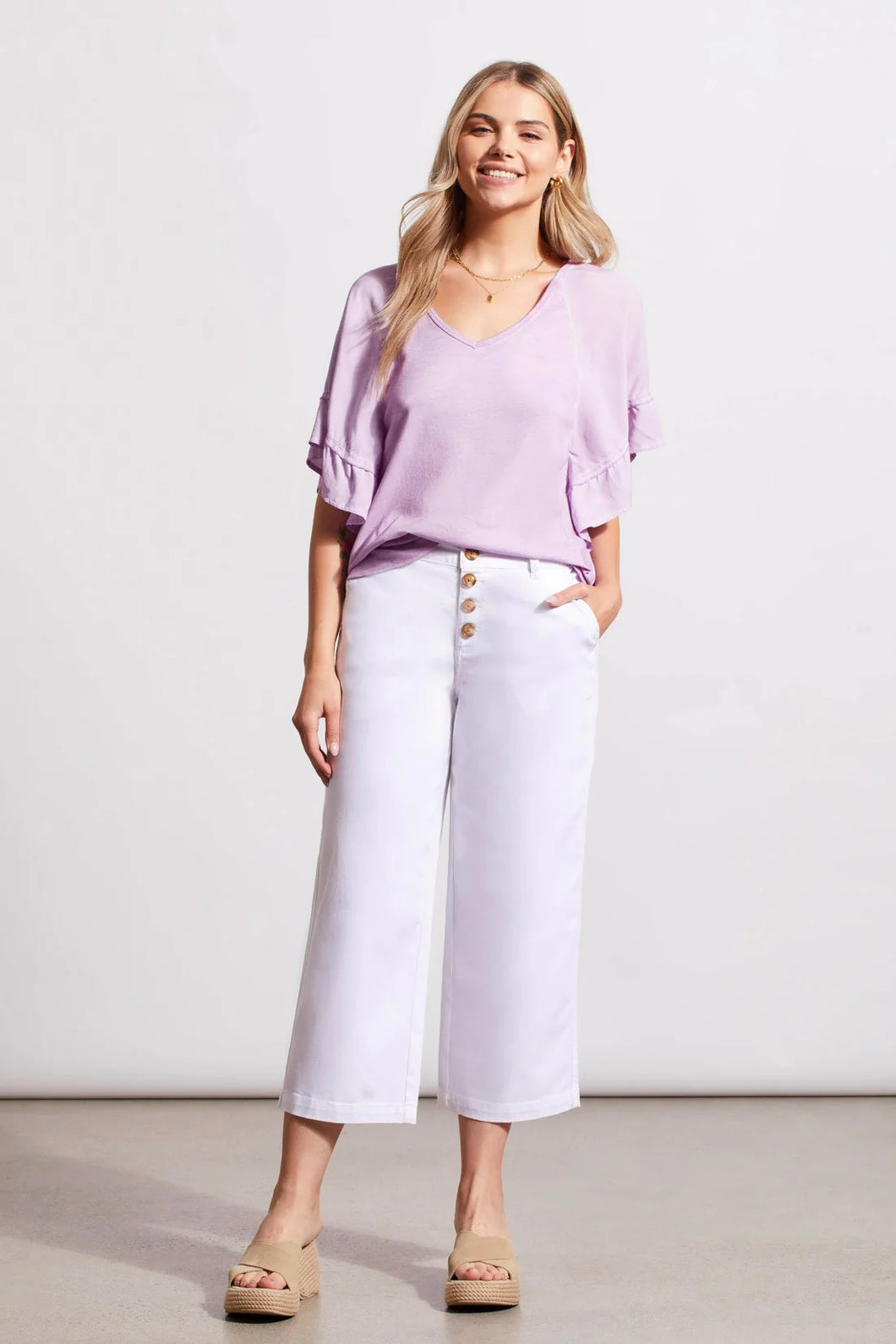 Audrey Wide Leg Pant - White