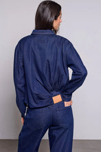 Load image into Gallery viewer, Bubble Hem Zip Front Denim Jacket
