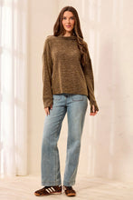Load image into Gallery viewer, Brushed Knit Drop Shoulder Sweater - Dull Gold
