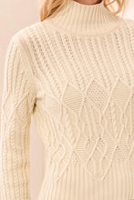 Load image into Gallery viewer, Cotton Cable Knit Sweater - Antique White
