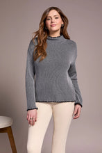 Load image into Gallery viewer, Cotton Funnel Neck Sweater - Grey Mix
