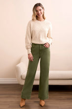 Load image into Gallery viewer, Comfort Stretch Wide Leg Pant - Chive

