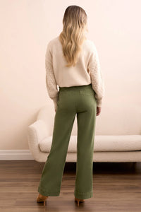 Comfort Stretch Wide Leg Pant - Chive