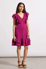 Load image into Gallery viewer, Cotton Ruffle Neck Dress - Plum
