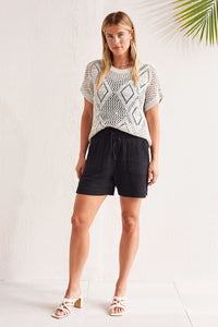 Cotton Gauze Shorts - Black