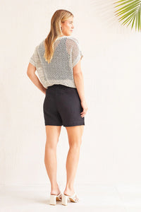 Cotton Gauze Shorts - Black