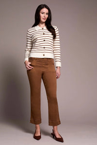 Knit Button Up Striped Cardigan