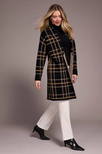 Long Plaid Coatigan