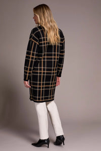 Long Plaid Coatigan