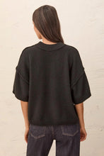 Load image into Gallery viewer, Lightweight Drop Shoulder Crew Neck Sweater - Black
