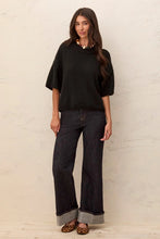 Load image into Gallery viewer, Lightweight Drop Shoulder Crew Neck Sweater - Black
