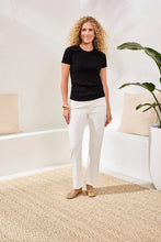 Load image into Gallery viewer, Fitted Cotton Crew Neck Stretch Tee - Black
