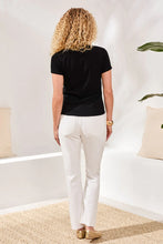 Load image into Gallery viewer, Fitted Cotton Crew Neck Stretch Tee - Black
