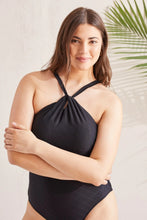 Load image into Gallery viewer, Twist Halter Swimsuit - Black
