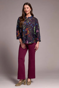 Dolman Sleeve Printed Blouse - Nightfall