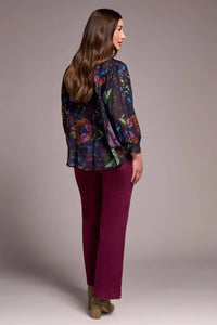 Dolman Sleeve Printed Blouse - Nightfall
