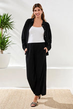 Load image into Gallery viewer, Flowy Linen Blend Wide Leg Pant - Black
