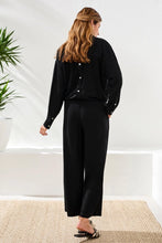 Load image into Gallery viewer, Flowy Linen Blend Wide Leg Pant - Black
